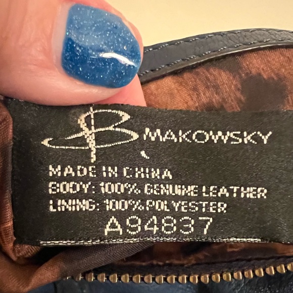 GUC   B. Makowsky Blue Leather Shoulder Bag - Picture 13 of 15